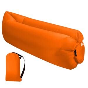 NEW Orange Lightweight Portable Camping Inflatable Lounger Air Sofa Chair